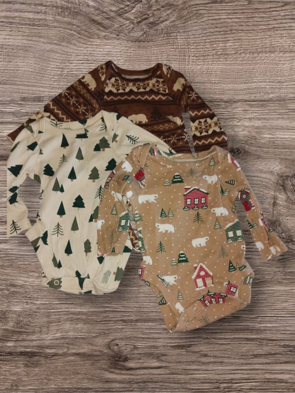 Baby Place Bundles Baby 0-3 Months Winter Woodland Bodysuit Bundle Lot of 3